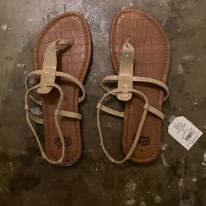 NWT Faded Glory Tan Strappy Sandals